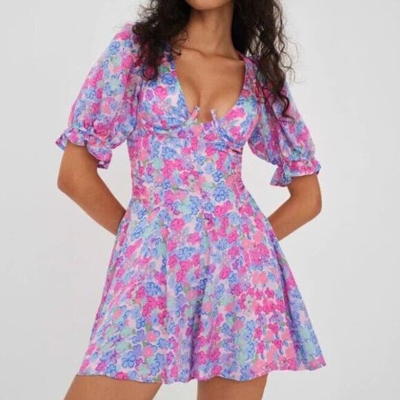 For Love & Lemons Angie Mini Dress Sz L NEW - Picture 1 of 16